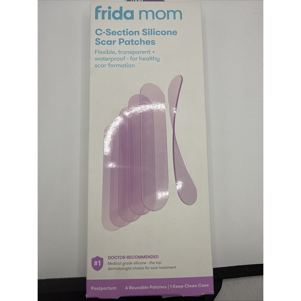 Frida Mom C-Section Silicone Scar Patches Reusable, 6-Count w/ 1 Keep-Clean Case